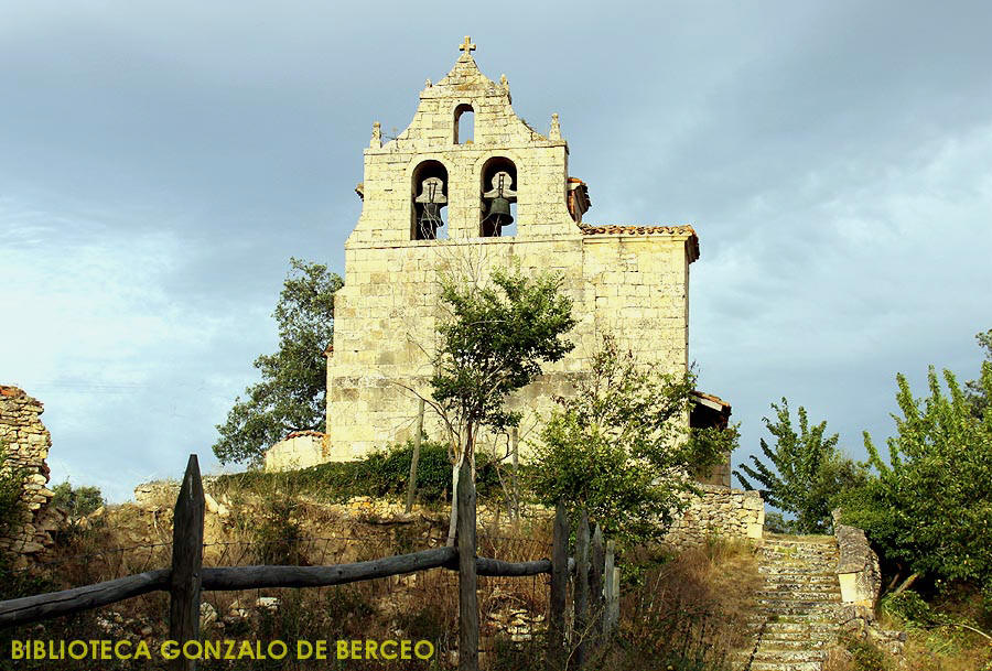 Vista general de la iglesia de la Asunción de San Martin del Rojo,Burgos.