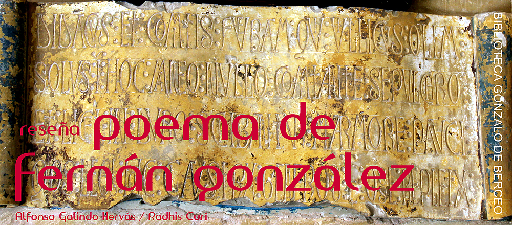 Tumba de Diego López de Villacanes, mayordomo del Conde Sancho García (conde de Castilla 995-1017), en el claustro del Monasterio de Oña (Burgos).Hacer clic sobre la imagen para conocer la inscripción.